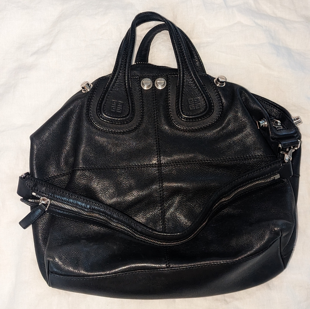 Givenchy nightingale medium black bag silver hardware